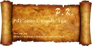 Pöpperl Kamélia névjegykártya